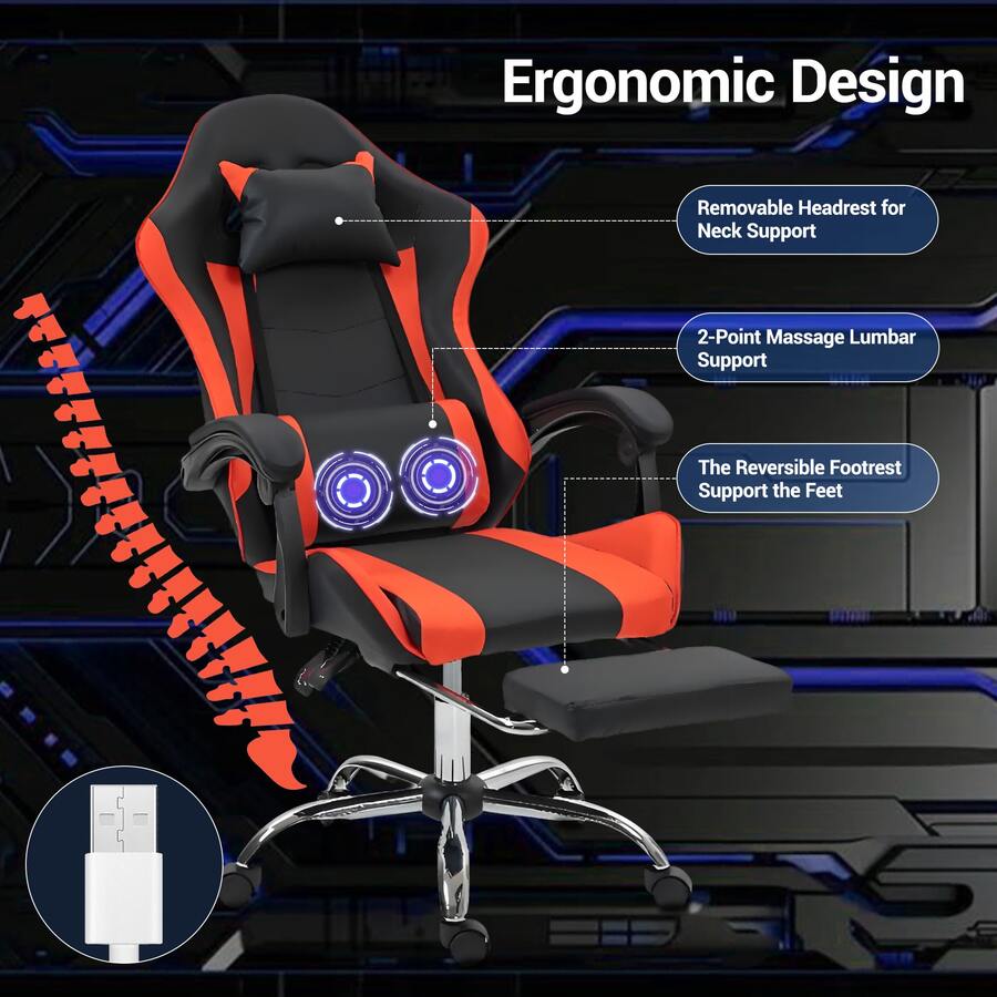 Gaming Chair With Massage Lumb - огляд і ціна Massage