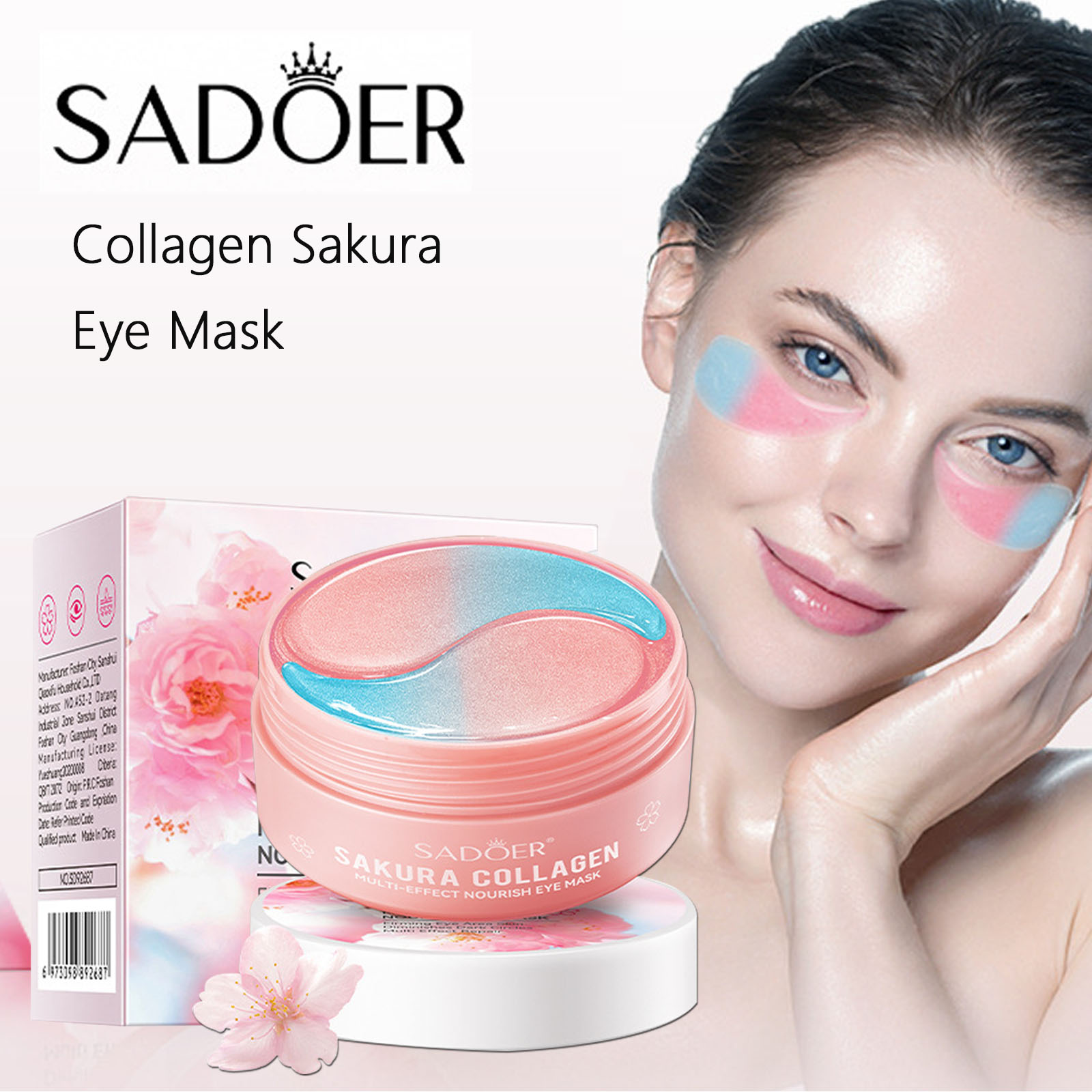 60pcs Sakura Collagen Eye Mask - огляд і ціна Collagen Under Eye Patches
