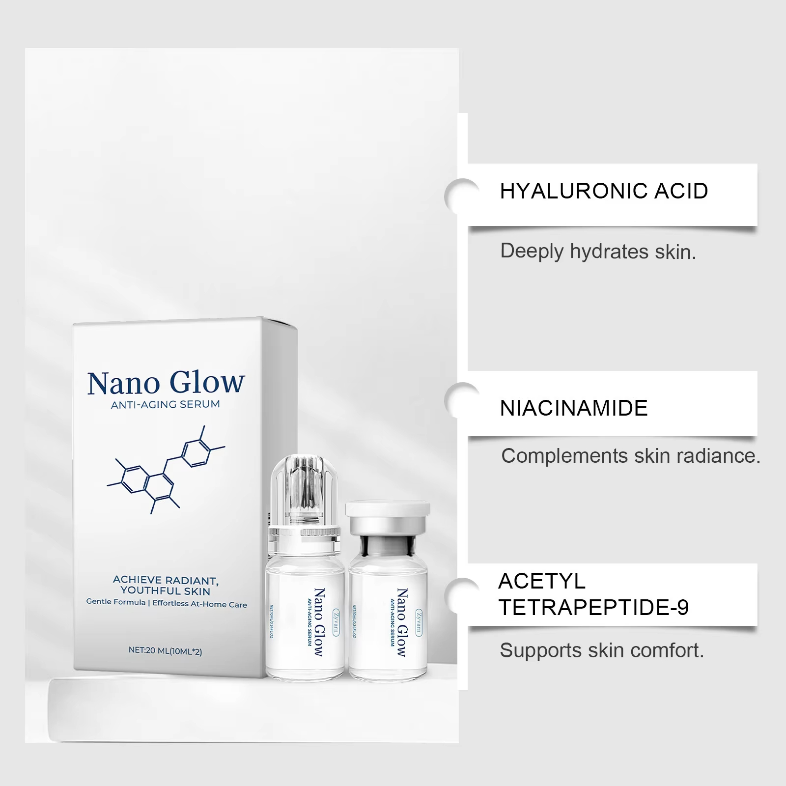 2*10ML Facial Hyaluronic Acid  - огляд і ціна Hyaluronic Acid Facial Serum