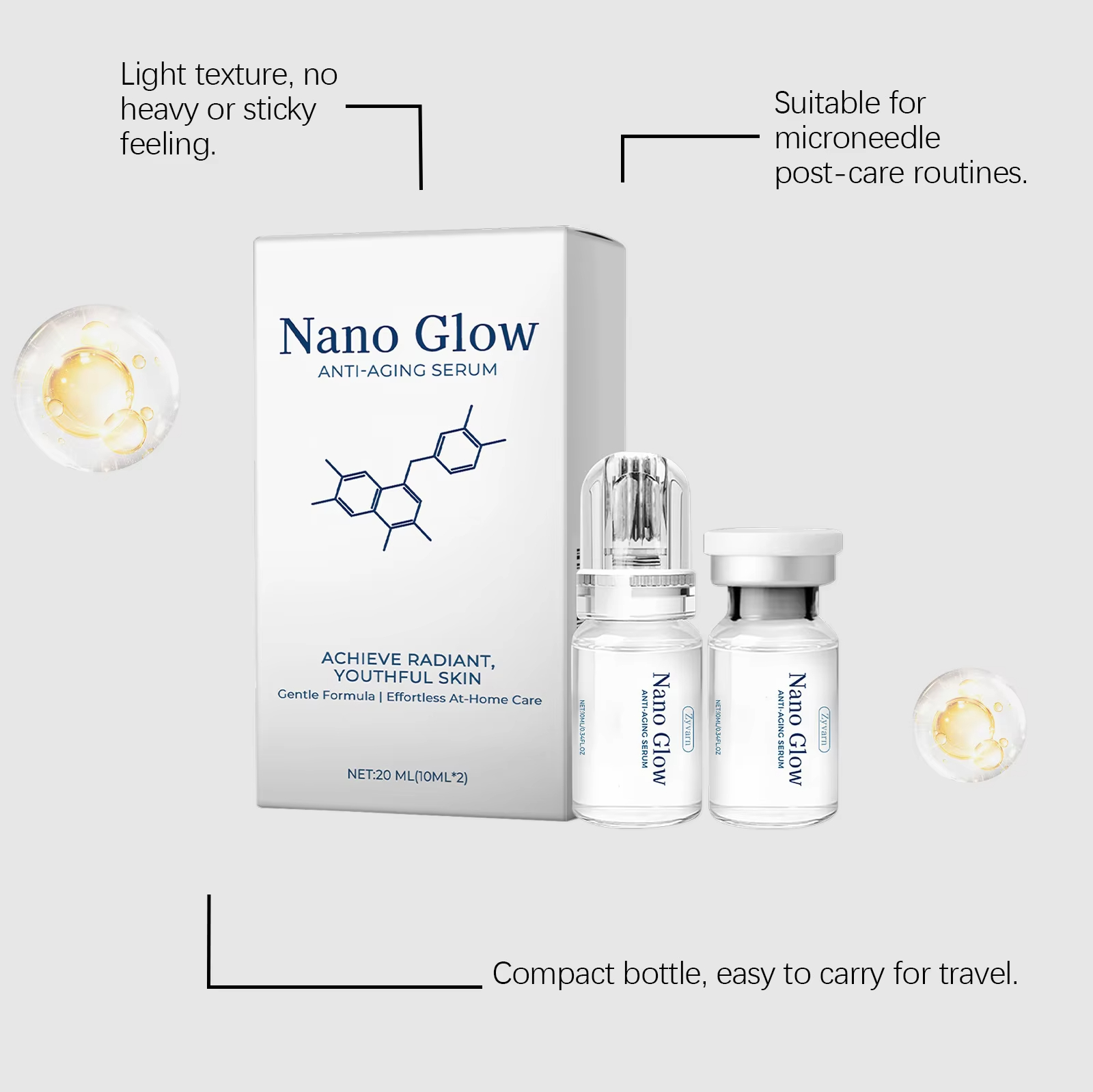 2*10ML Facial Hyaluronic Acid  - огляд і ціна Hyaluronic Acid Facial Serum